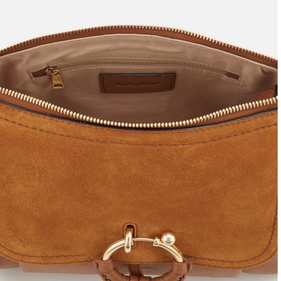 NWT SEE BY CHLOE Joan Shoulder Bag Leather Suede Shoulder Crossbody Strap O-Ring - Picture 4 of 10